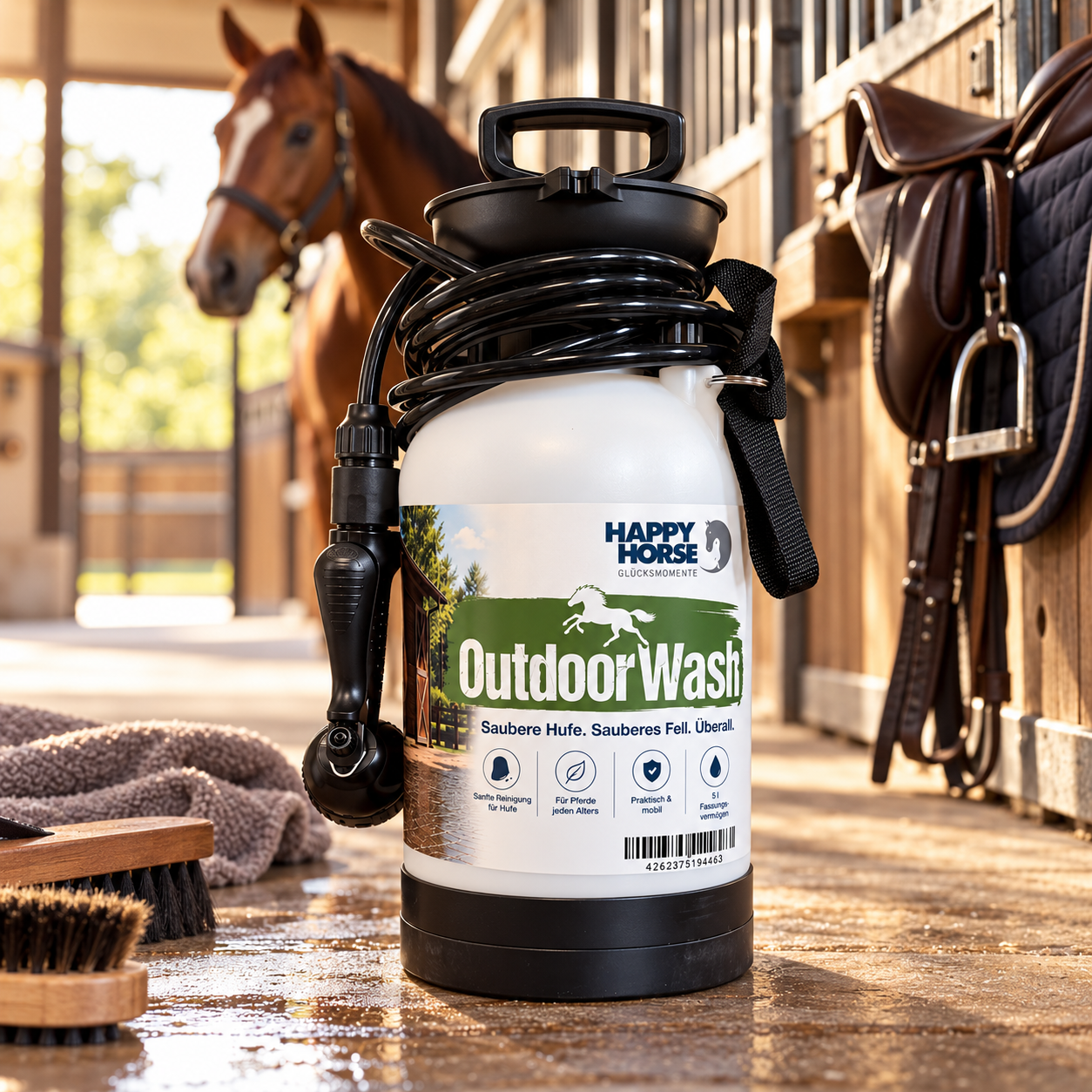 HAPPY HORSE Outdoor Wash  für Pferde | saubere Hufen. überall