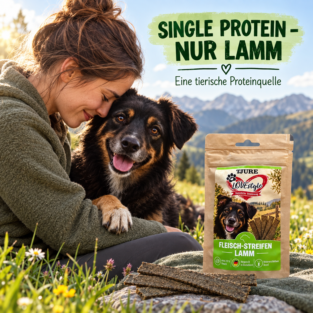 TJURE Lovestyle Fleisch-Streifen LAMM 65g.