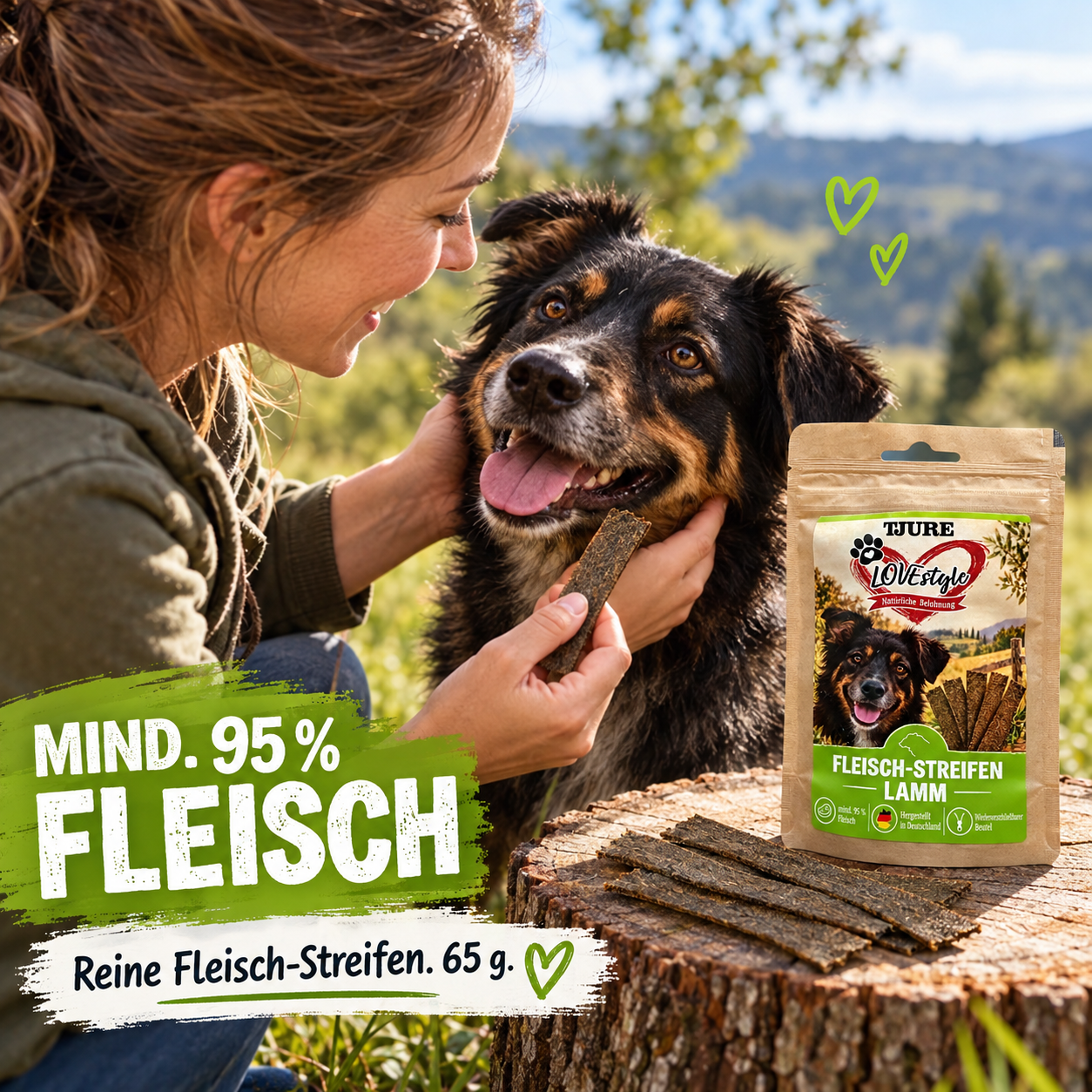 TJURE Lovestyle Fleisch-Streifen LAMM 65g.