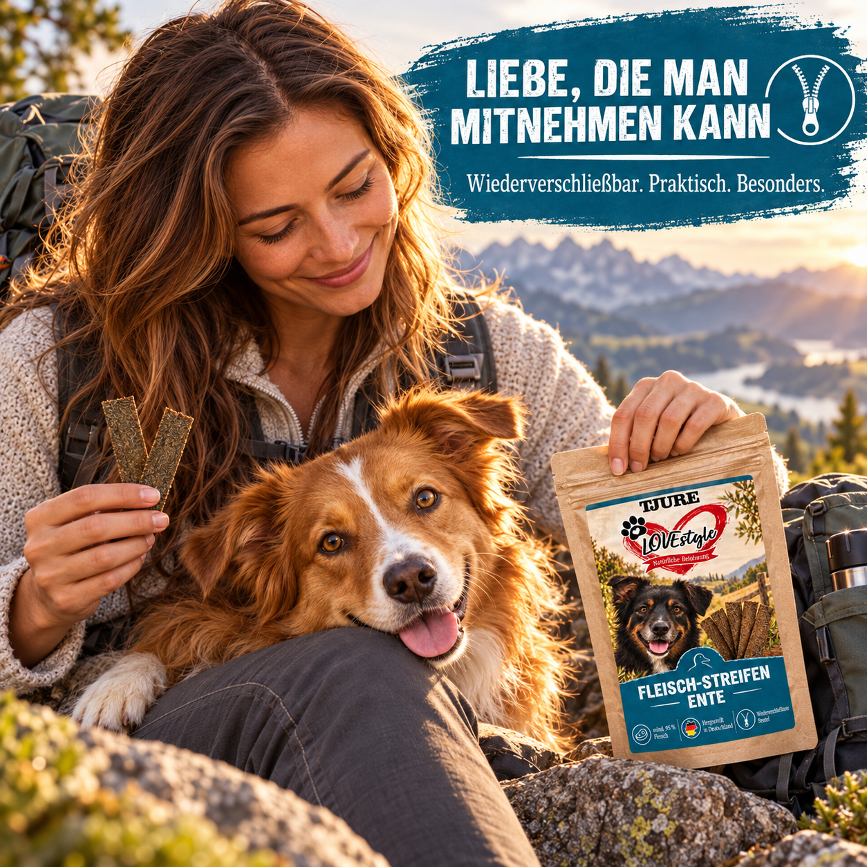 TJURE Lovestyle tiras de carne de PATO 65g.