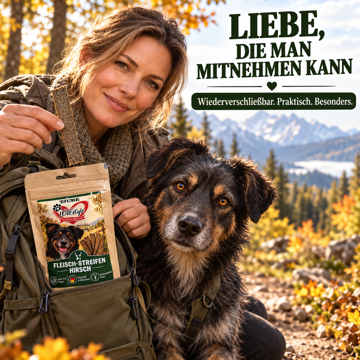 TJURE Lovestyle Fleisch-Streifen HIRSCH 65g.