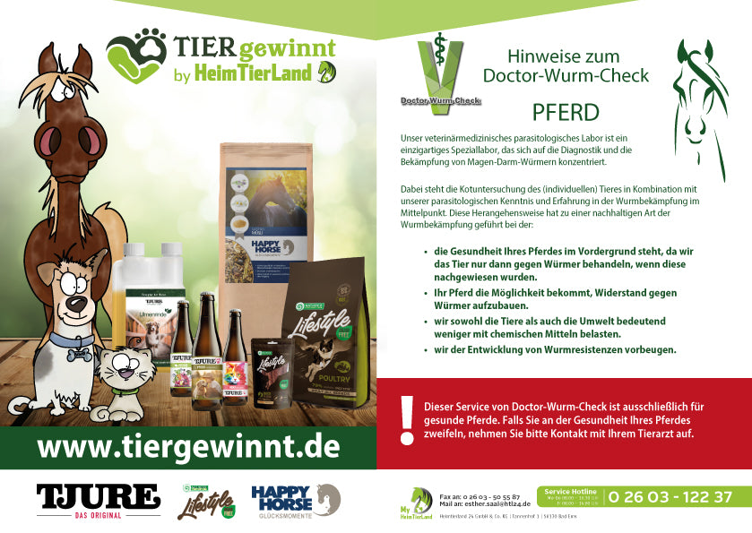 Doctor-Wurm-Check HORSE - Jahresvorteil 4 Stück inkl Rückporto