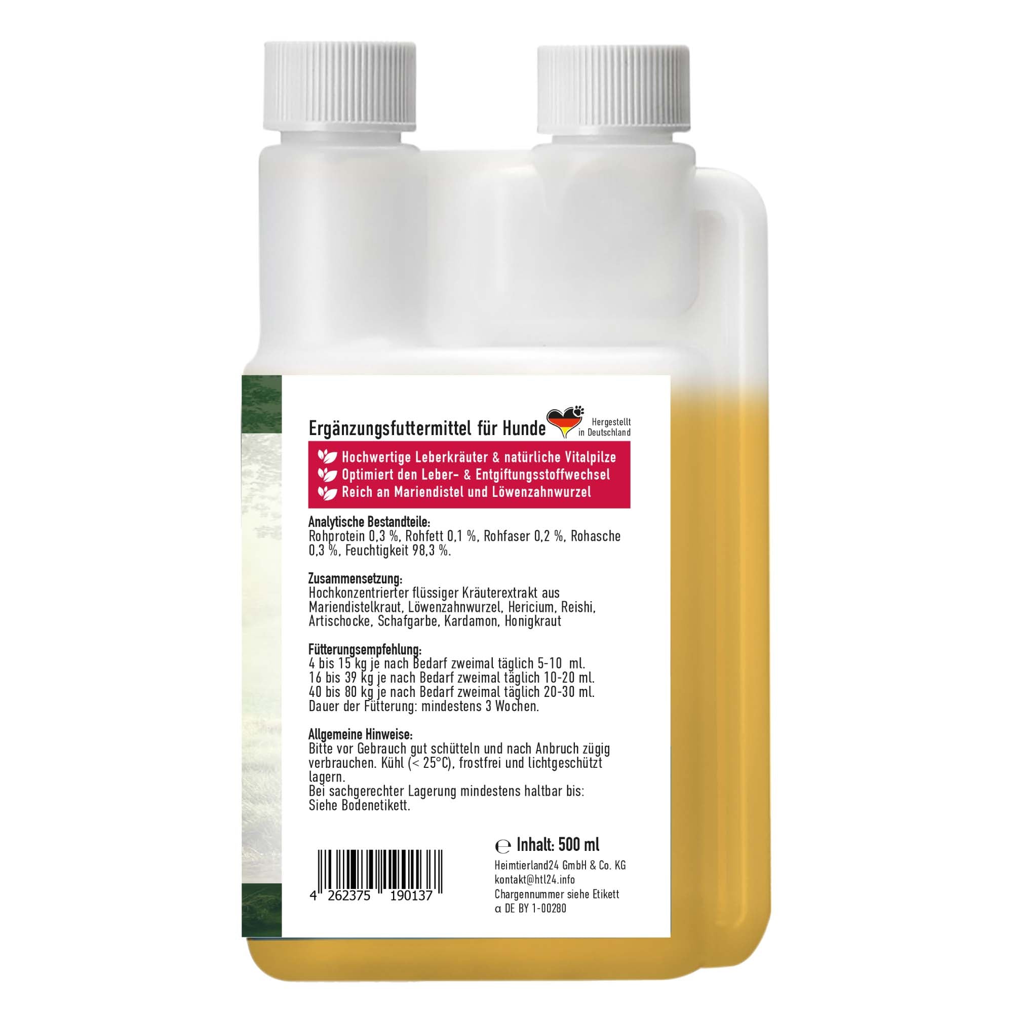 TJURE - Leber Liquid - 1000 ml | liefert deinem Hund wertvolle Bitterstoffe und Kräuter