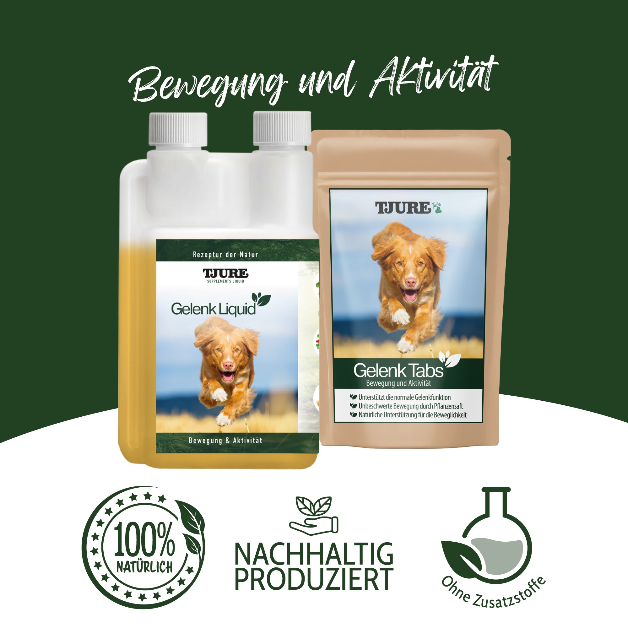 TJURE - Gewricht Tabs 250 g + Gewricht Liquid 500 ml | Vermindert gewrichtsproblemen | bevordert gewrichtsgezondheid