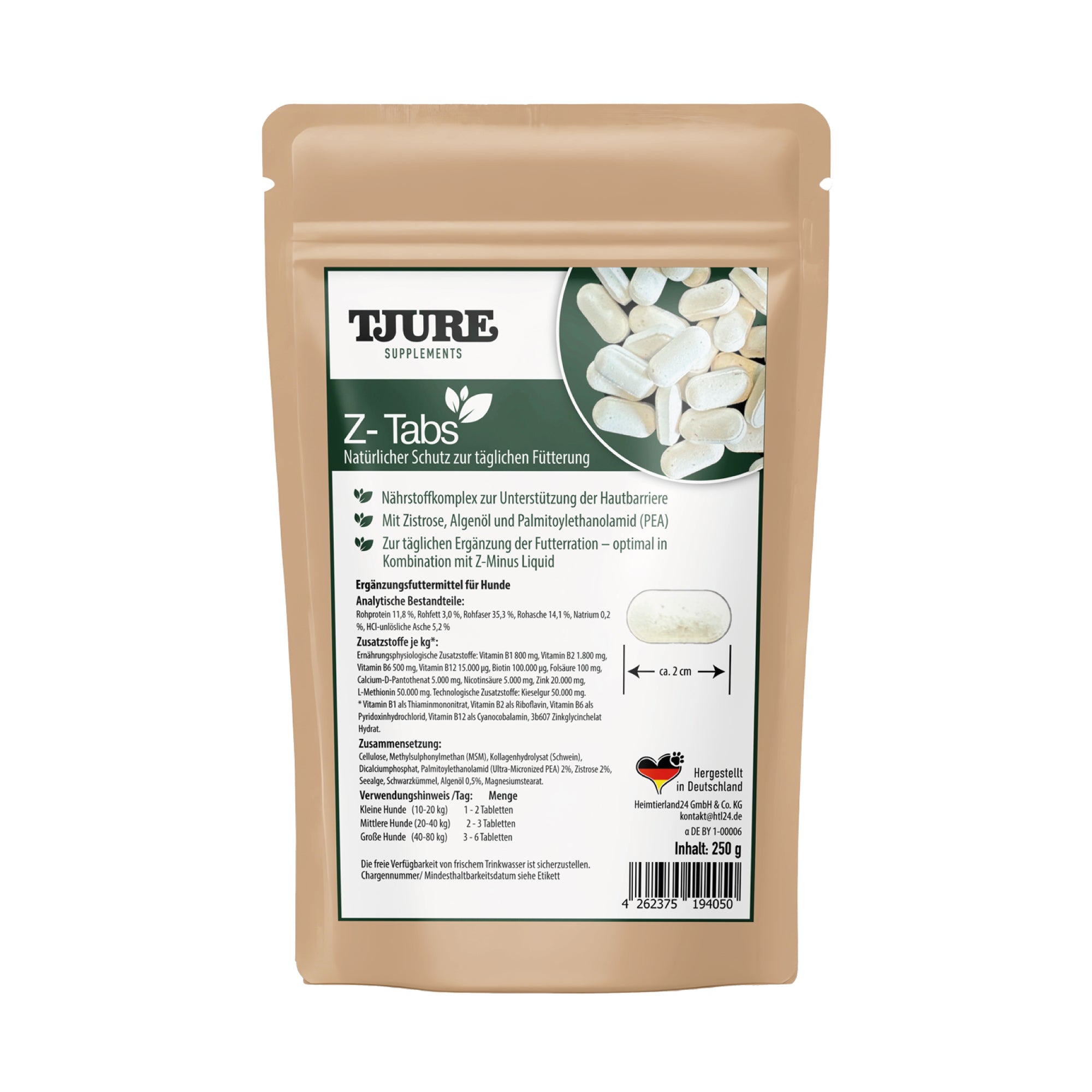 TJURE - Zminus Tabs 250 g Natürliche Unterstützung die ungebetene Gäste fernhält