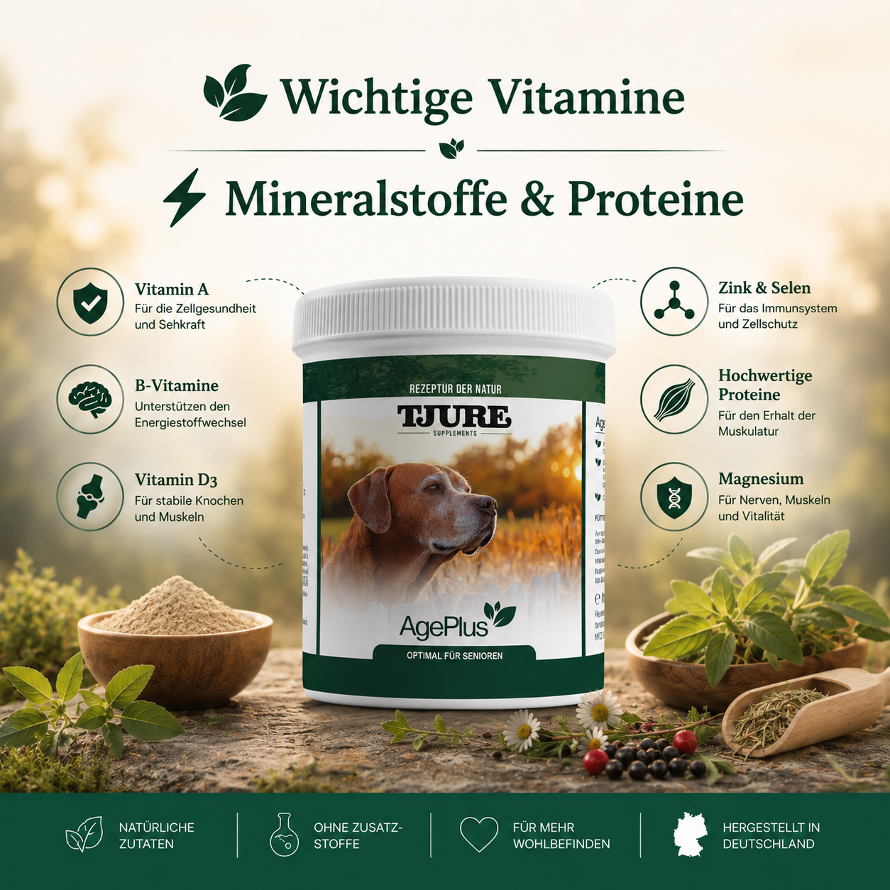 TJURE - Age Plus 500 g | vitamines importantes | minéraux | protéines