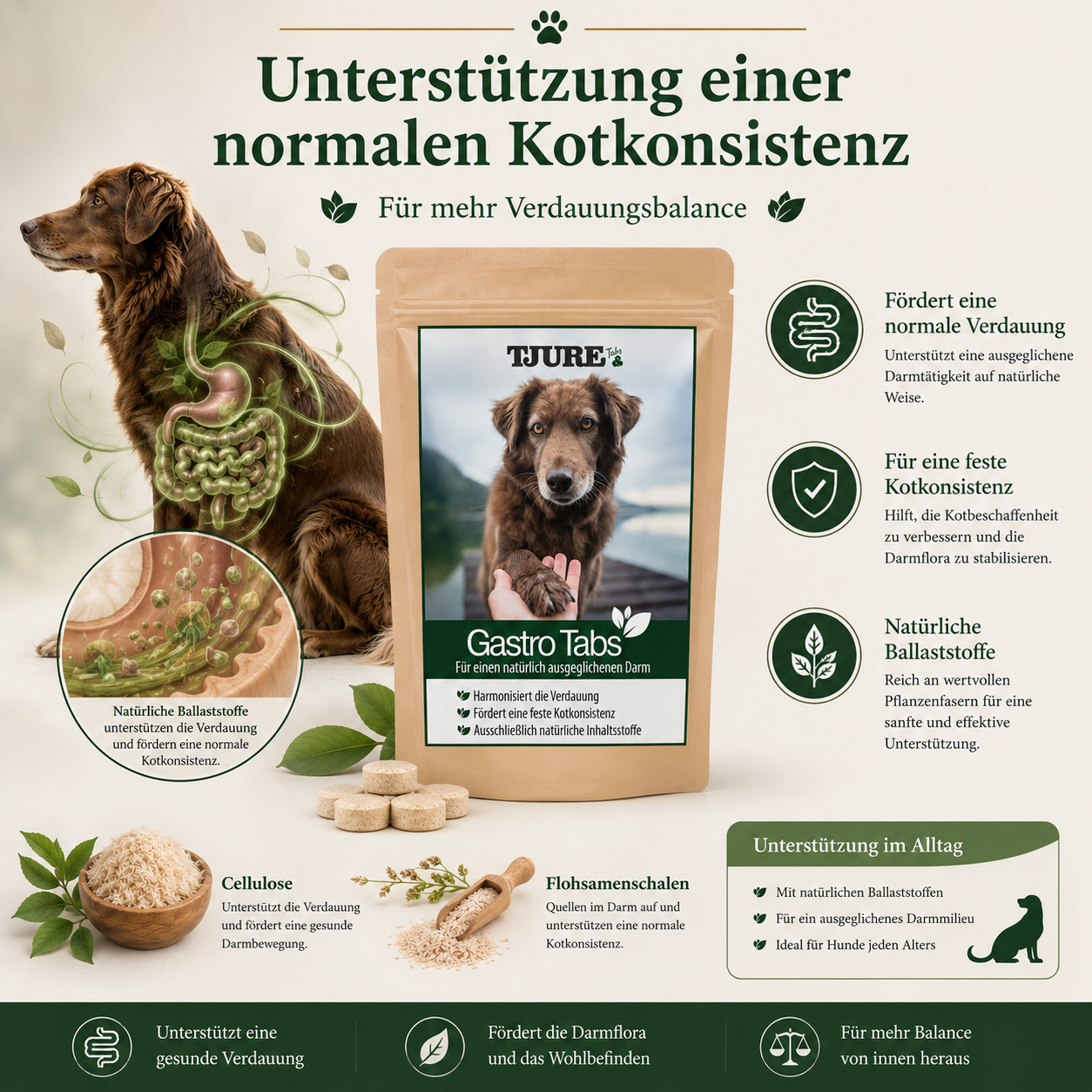 TJURE - Gastro Tabs 250 g  | Für den Gesunden Magen und Darm