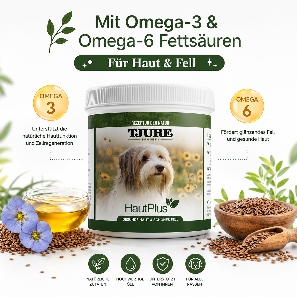 TJURE - Haut Plus 500 g | bei Haut- und Fellproblemen | mit Omega-3/ Omega-6 Fettsäuren
