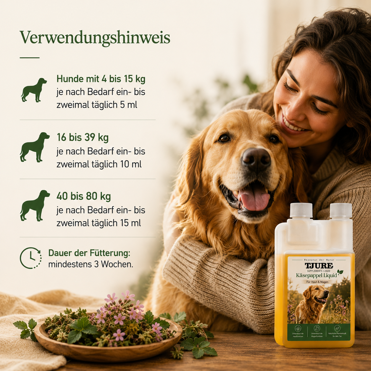 TJURE - Käsepappel Liquid - 500 ml | Naturkraft für ein gutes Bauchgefühl