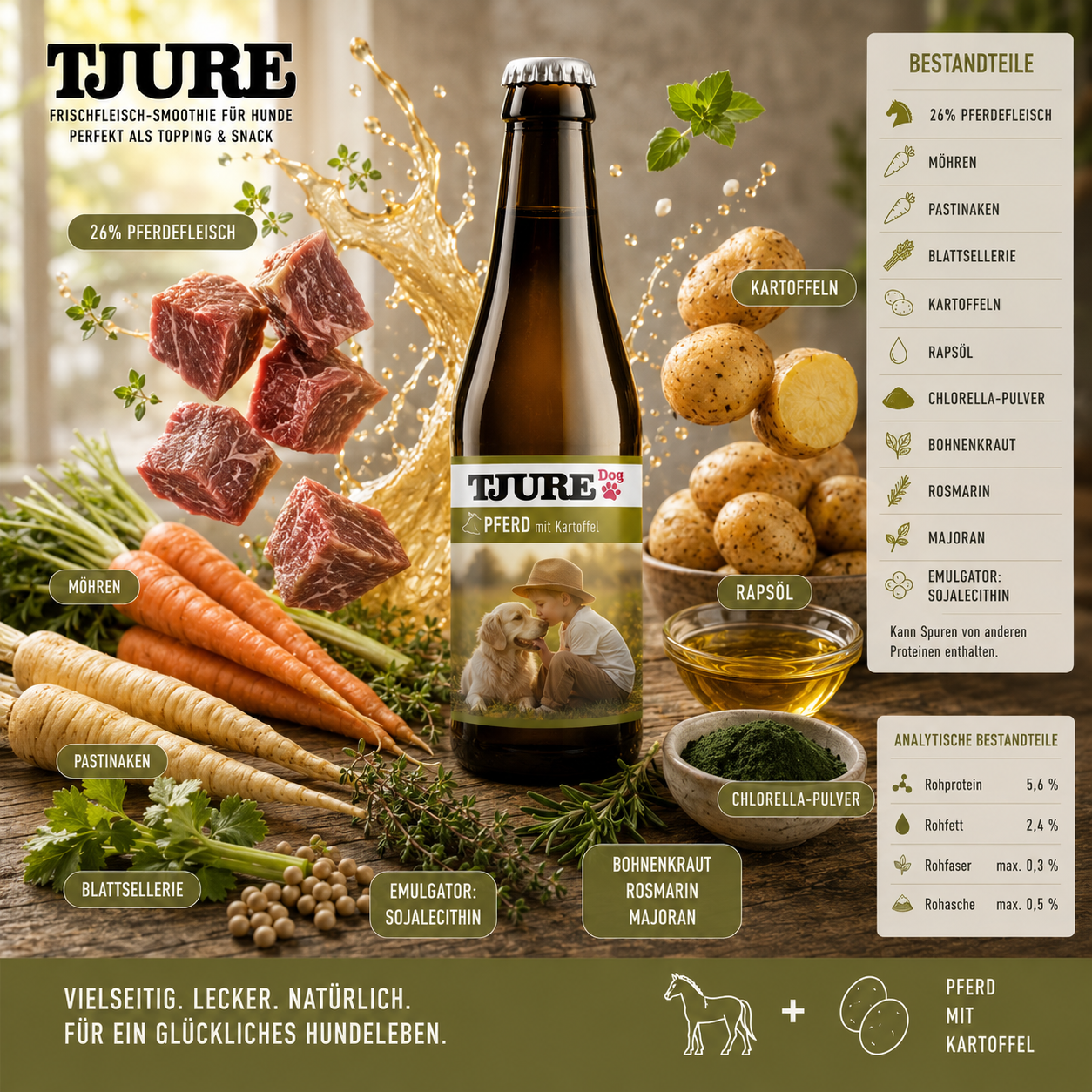 TJURE Hundesmoothie - Pferd & Kartoffel 320 ml