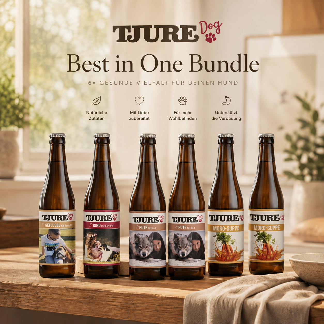 TJURE Hondensmoothie - "All-in-One" - 6 x 320 ml | Bespaar Aanbieding