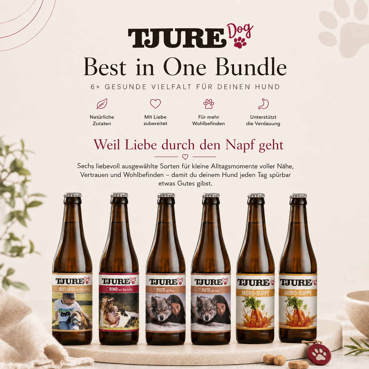 TJURE Hondensmoothie - "All-in-One" - 6 x 320 ml | Bespaar Aanbieding