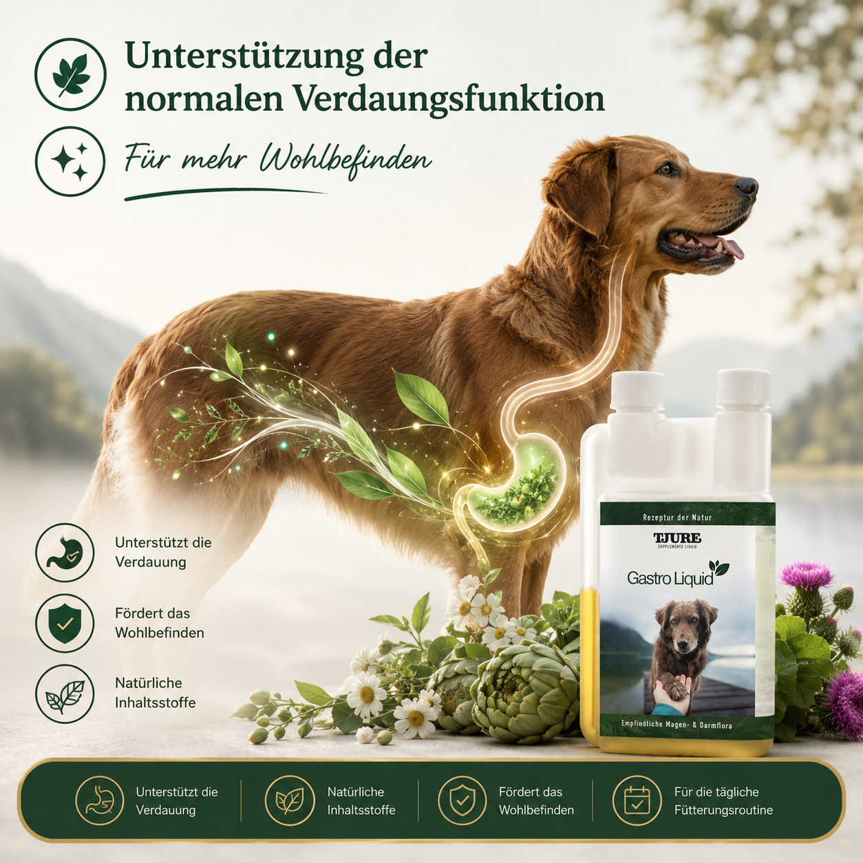 TJURE - Gastro Liquid - 500 ml | Cause treatment for diarrhea | supports digestion