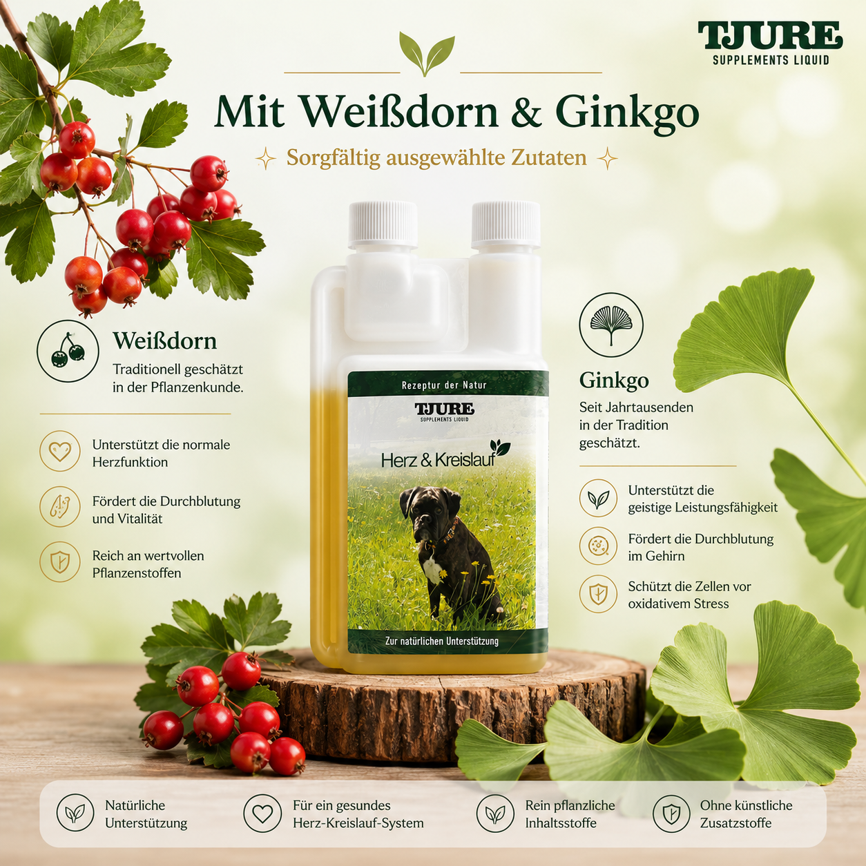 TJURE - Herz & Kreislauf Liquid - 500 ml unterstützt Vitalität/ beugt Wetterfühligkeit vor