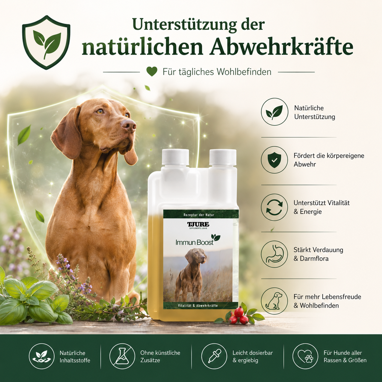 TJURE - Immun Boost - 500 ml | Extraportion Wohlbefinden | Kräftigung der Immunabwehr |