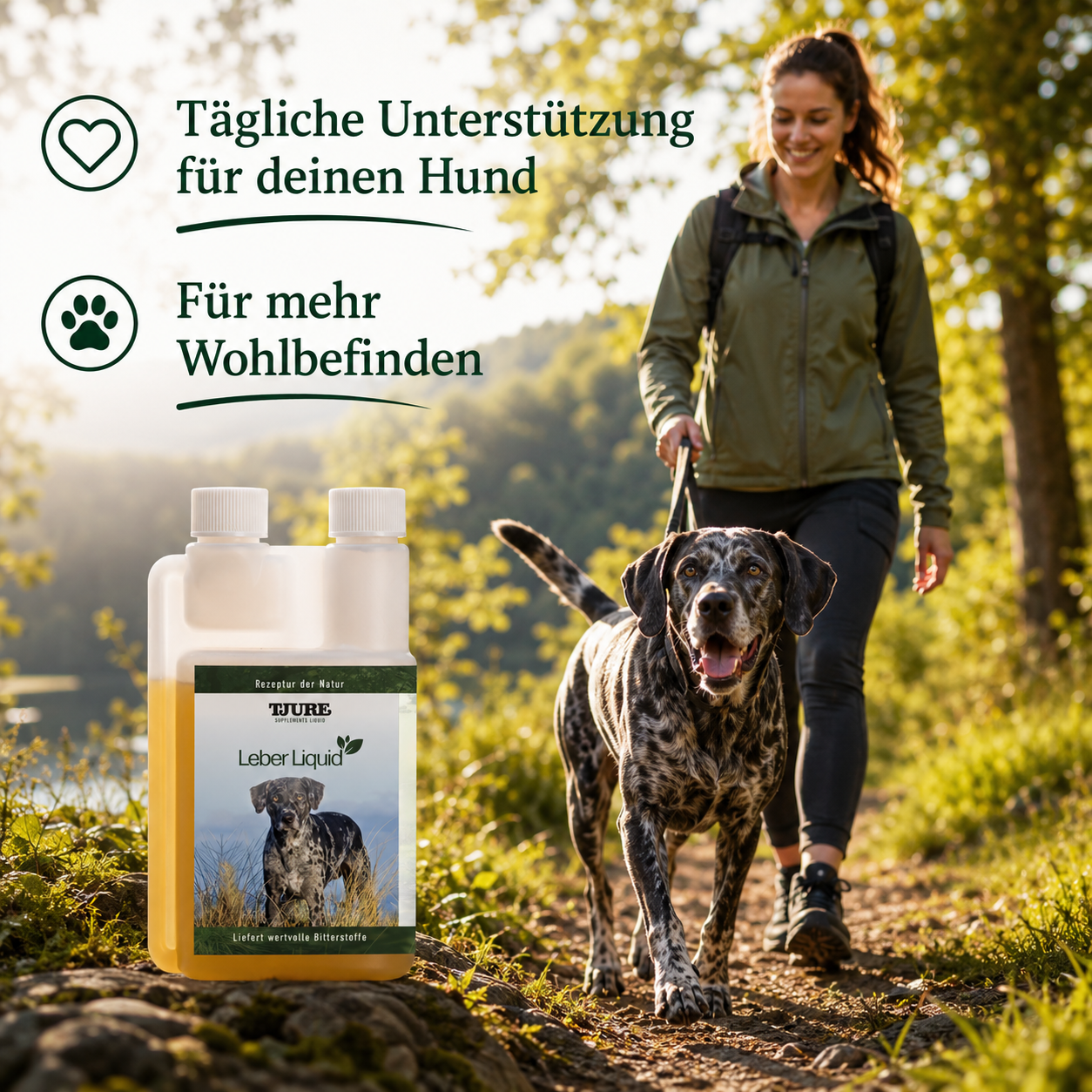TJURE - Leber Liquid - 1000 ml | liefert deinem Hund wertvolle Bitterstoffe und Kräuter