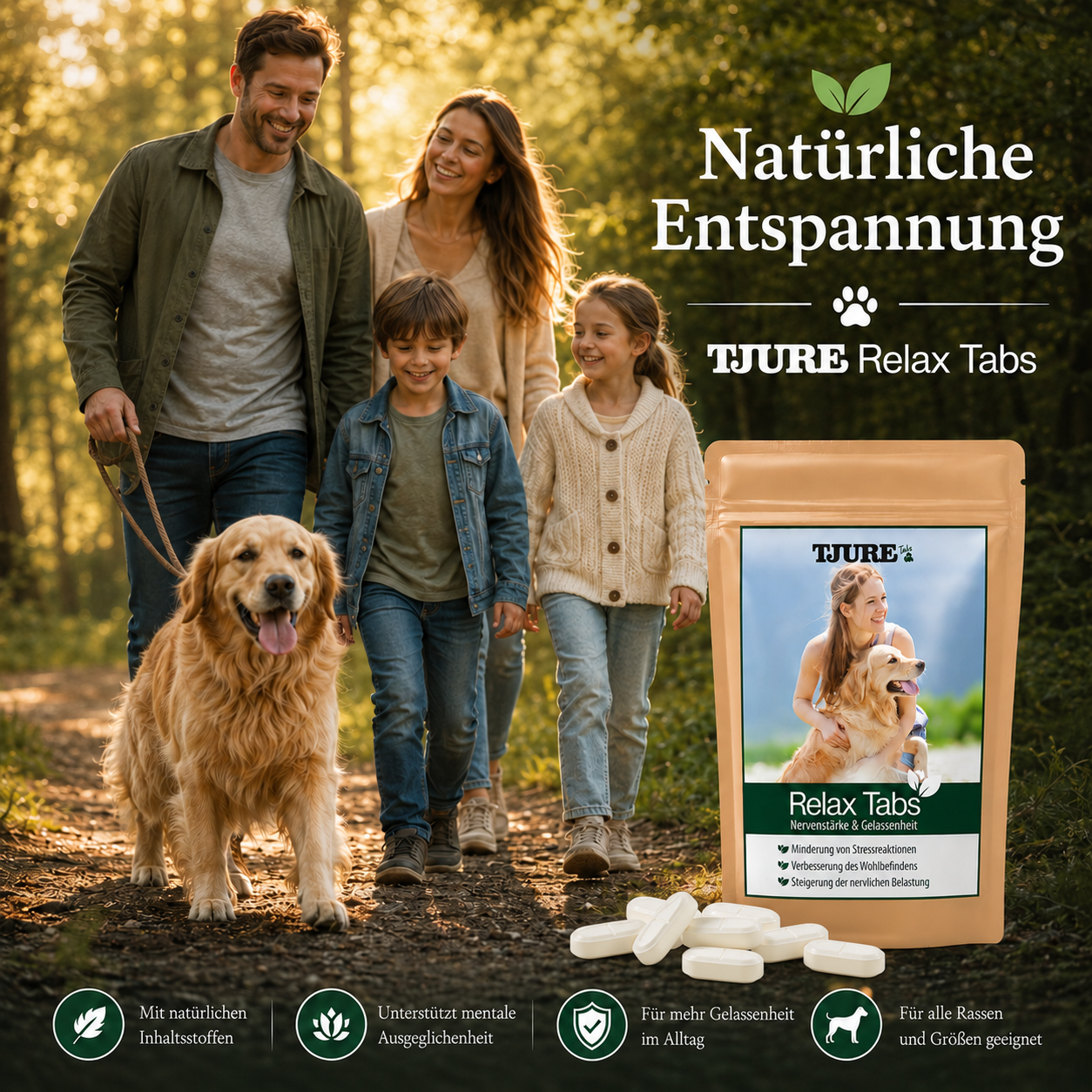 TJURE - Relax Tabs 250 g  | Natürliche Entspannung für deinen Hund