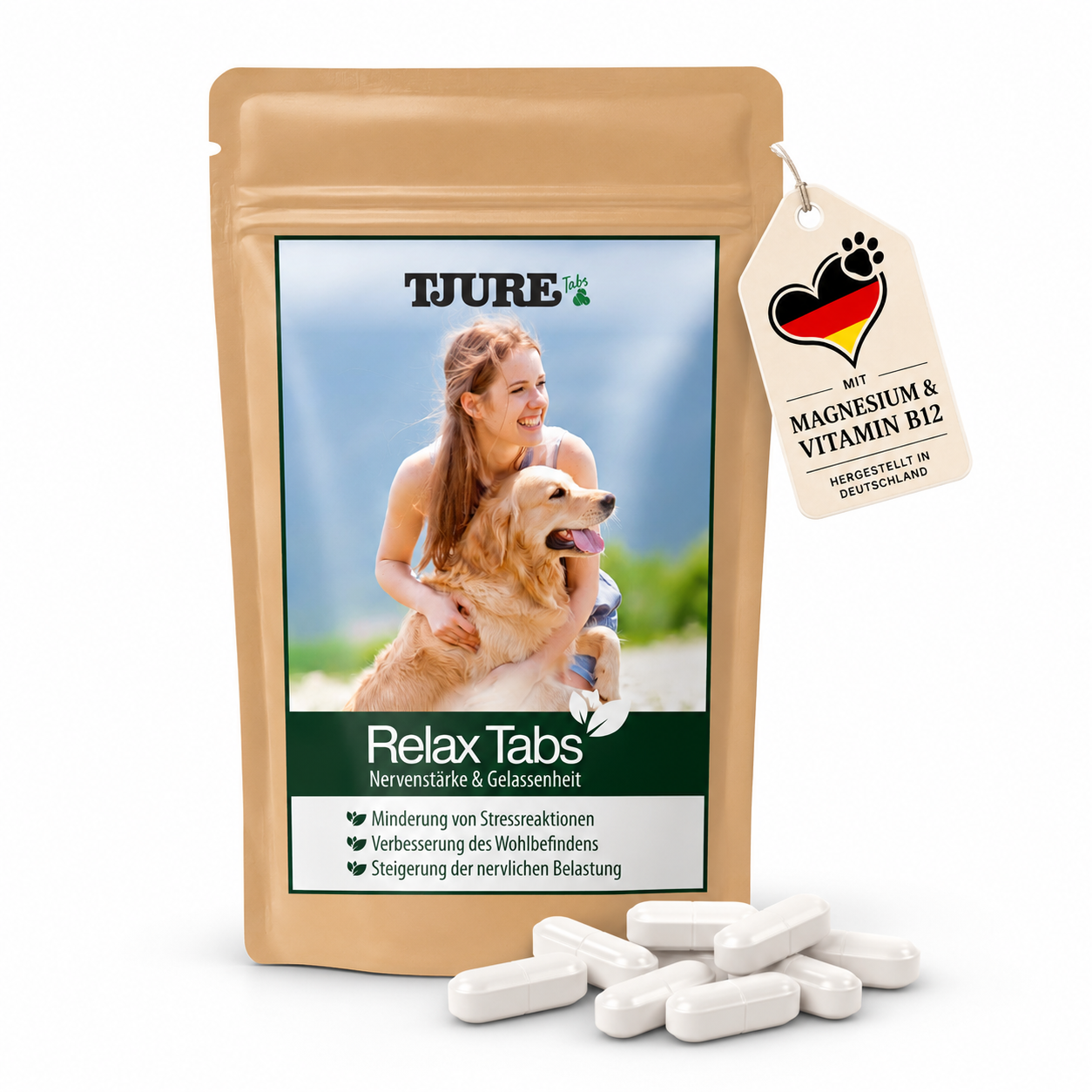 TJURE - Relax Tabs 250 g  | Natürliche Entspannung für deinen Hund