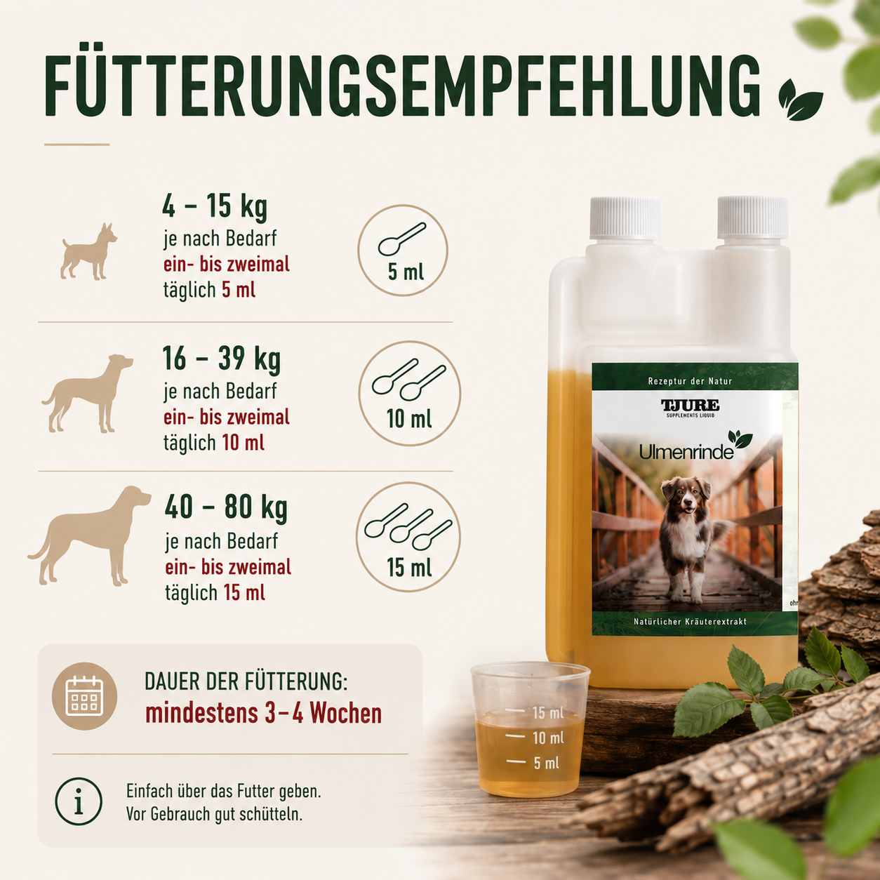 TJURE - Ulmenrinde Liquid  250 ml - 1000ml | Naturkraft für ein gutes Bauchgefühl